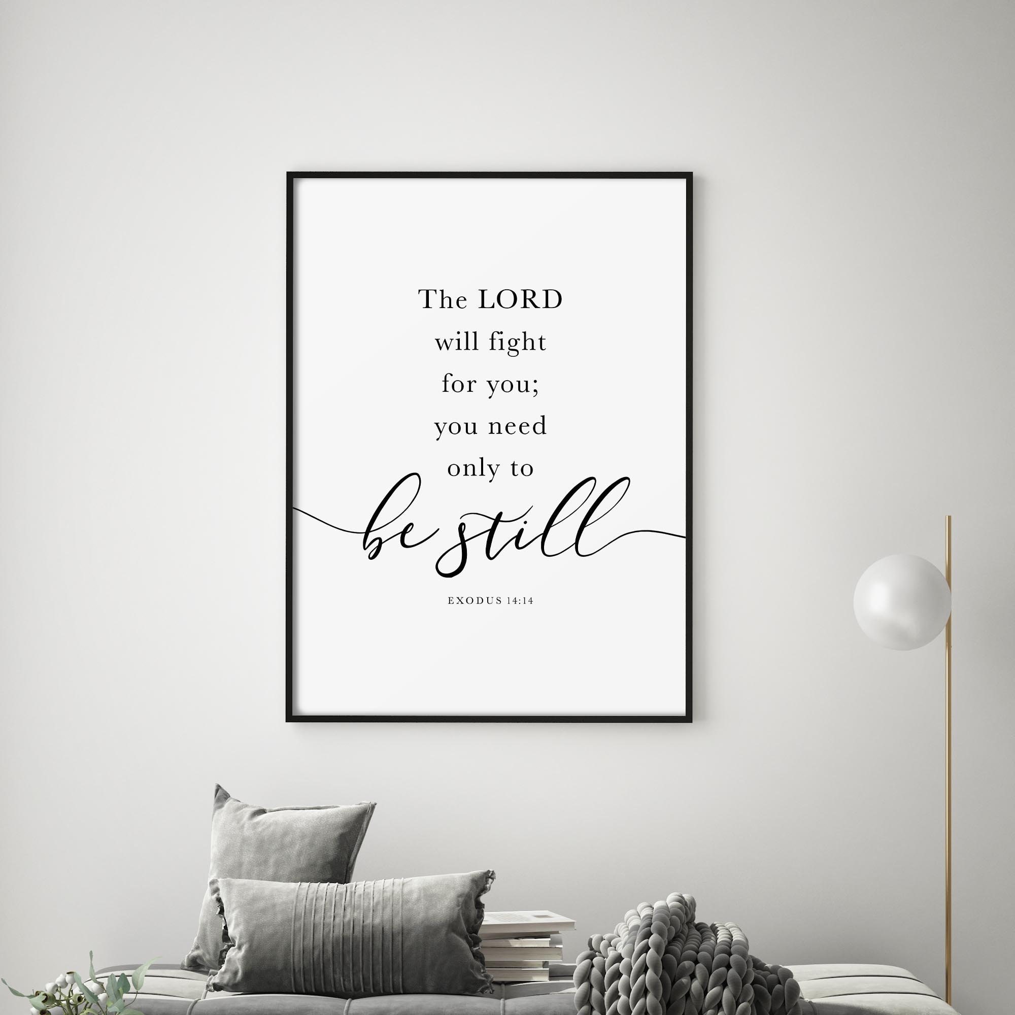The Lord will Fight for You, Exodus 14:14 | Single, Christian Wall Art, A2 at XILEF Art